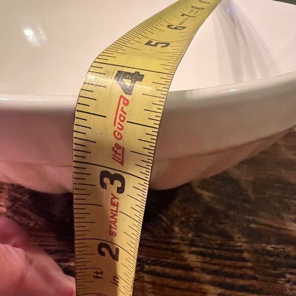 Two Soft White Footed Haeger 9" Stoneware Bowls - Picture 6 of 8